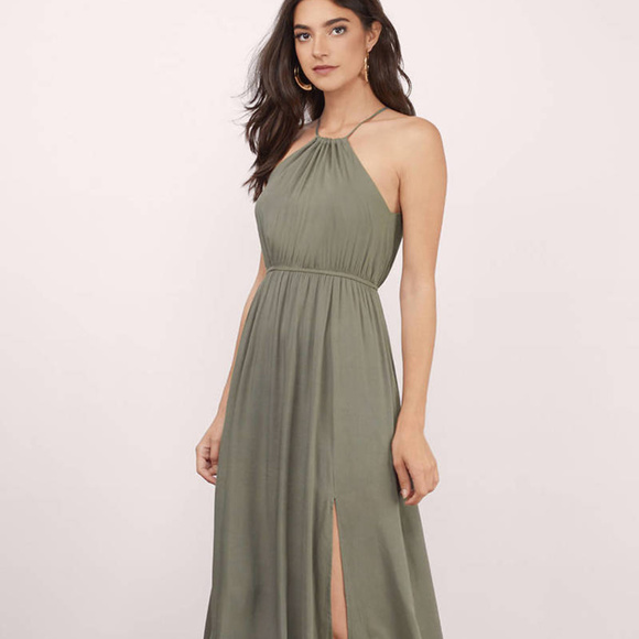 Tobi Dresses & Skirts - Tobi All Eyes on Me Olive Maxi Dress